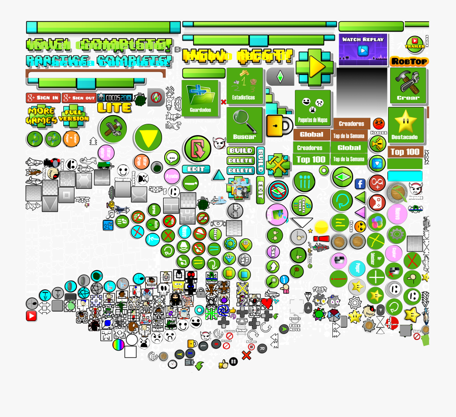 Gears Clipart Geometry Dash - Geometry Dash Texture Sheet, Transparent Clipart