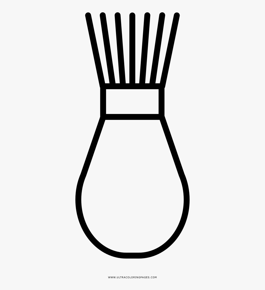 Shaving Brush Coloring Page - Line Art, Transparent Clipart