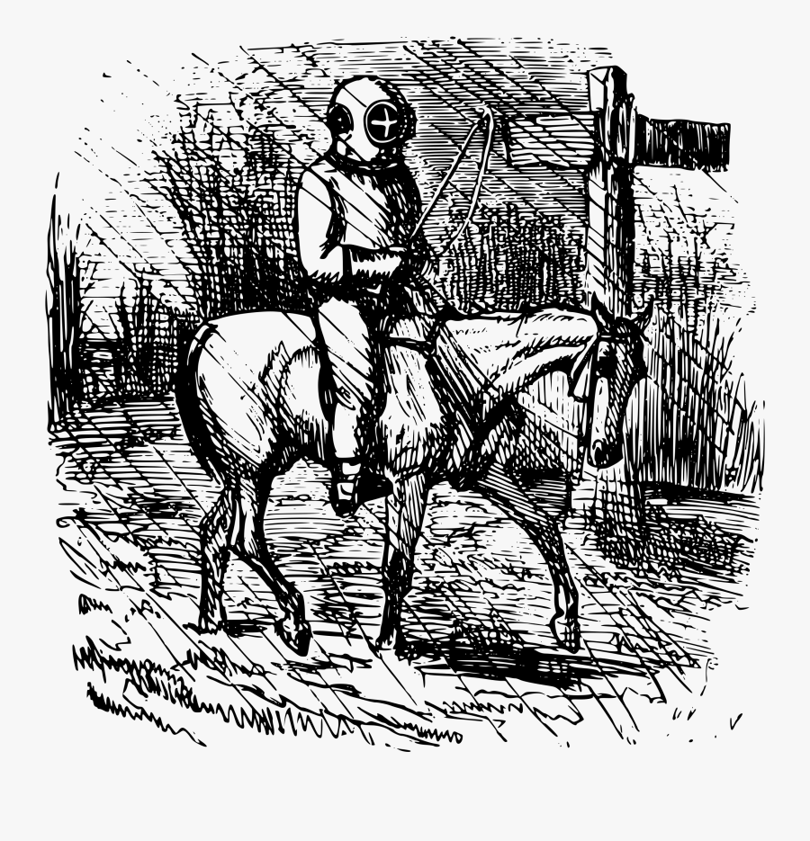Riding A Horse In A Diving Suit Clip Arts - Horse, Transparent Clipart