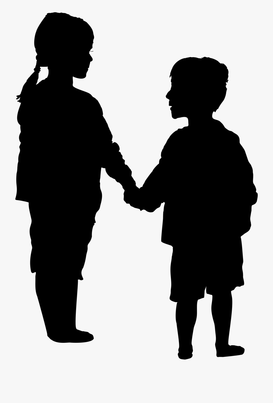 Couple Holding Hands Silhouette Png, Transparent Clipart