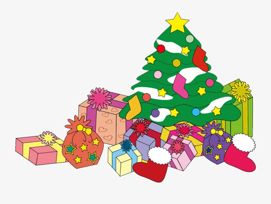 Christmas Tree Art Clip - Christmas Tree Presents Clip Art, Transparent Clipart