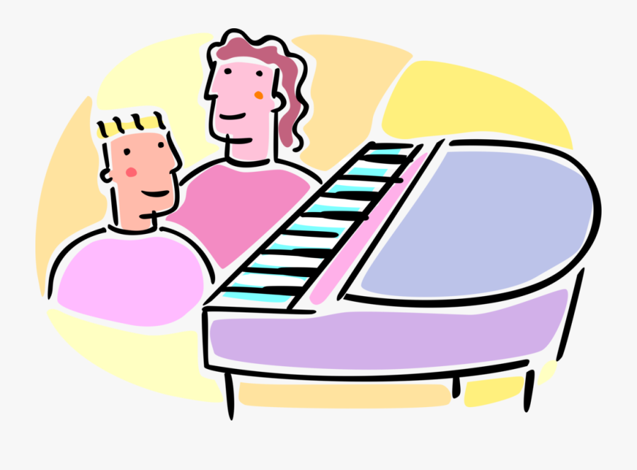 Student Takes Piano Lessons Image Illustration Of Clipart, Transparent Clipart