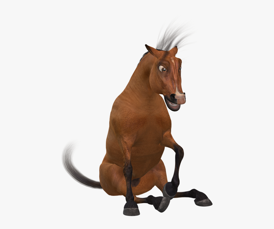 Horse, Toon, Funny, Cute, Brown - Funny Horse Png, Transparent Clipart