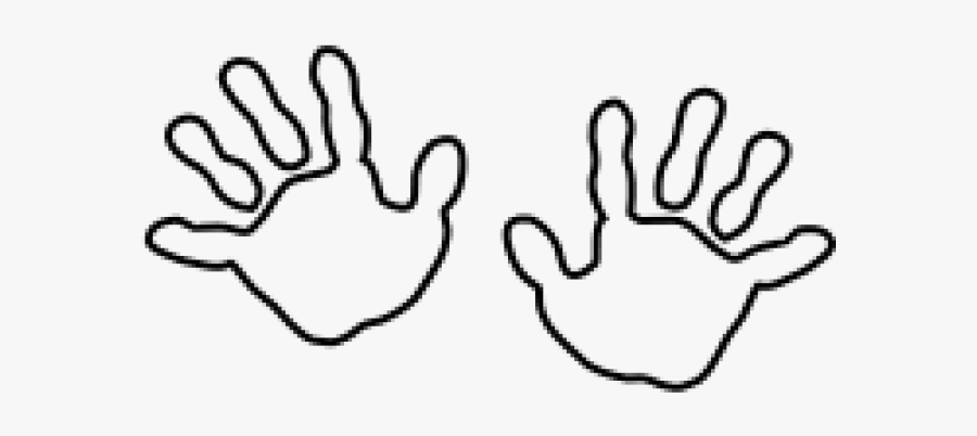 Handprint Outline - Baby Hand Print Outline, Transparent Clipart