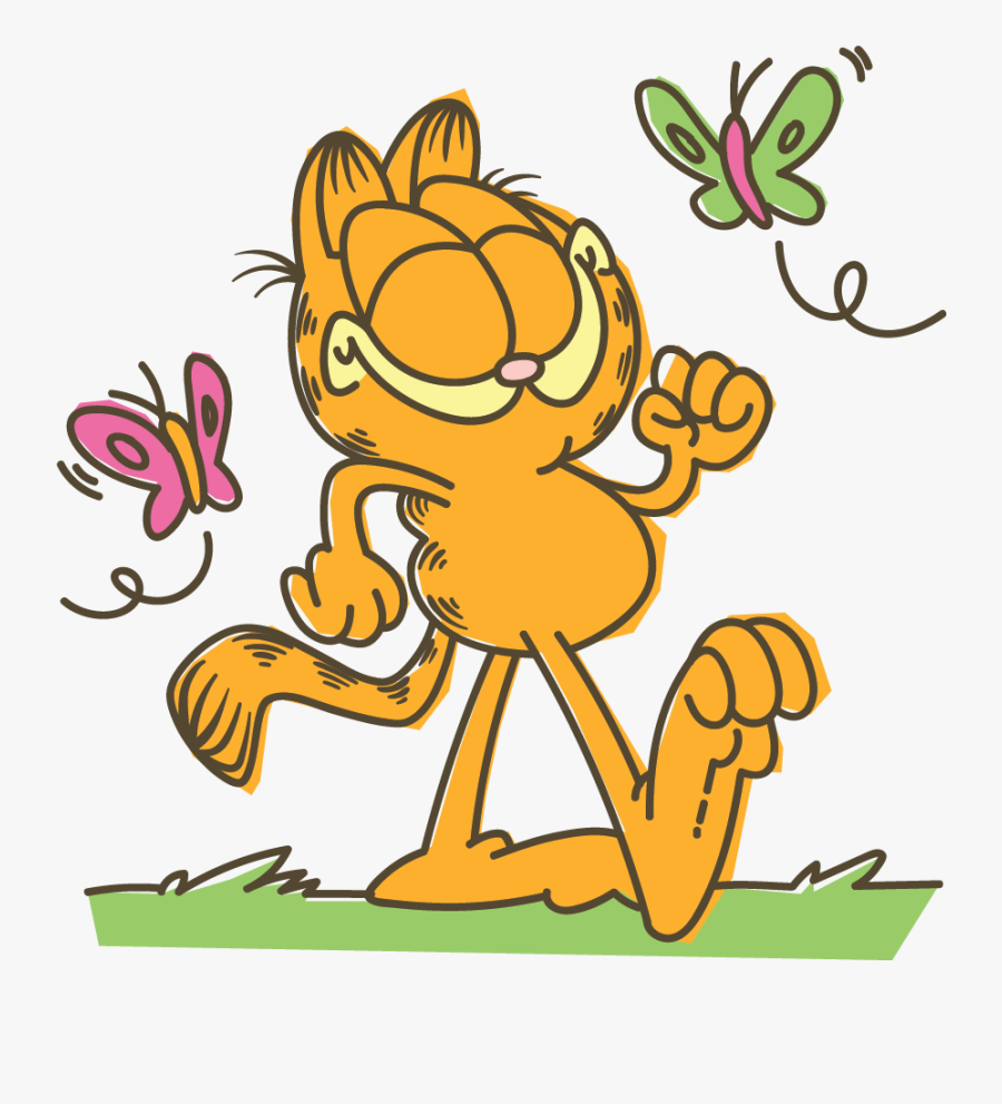 Garfield Line Messaging Sticker - Cartoon, Transparent Clipart