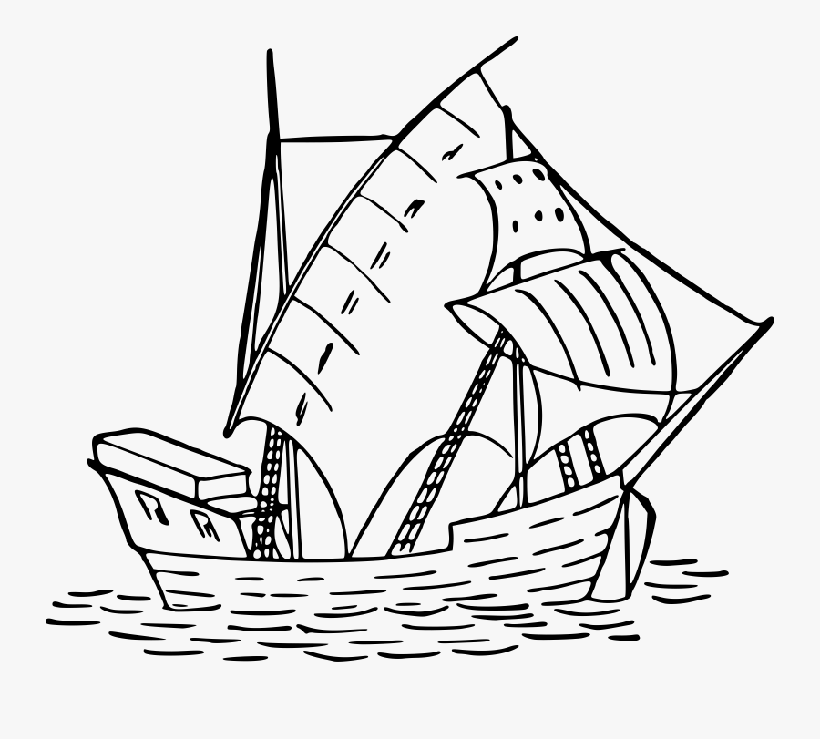 Clip Art Big Boat Drawing - Black And White Clipart For Dhoani, Transparent Clipart