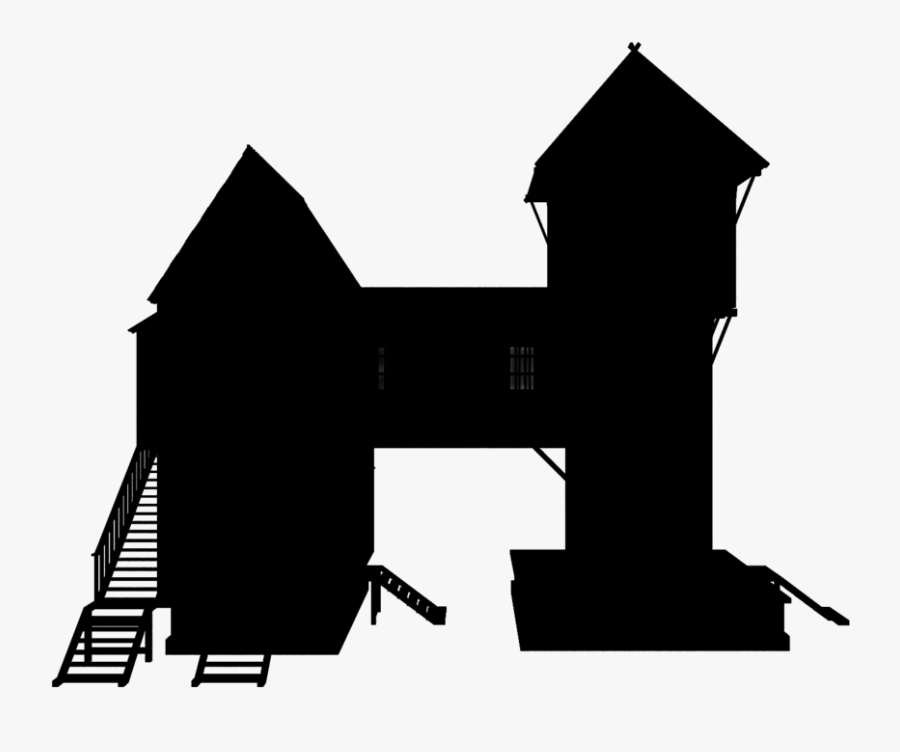 House Silhouette - Medieval House Map, Transparent Clipart