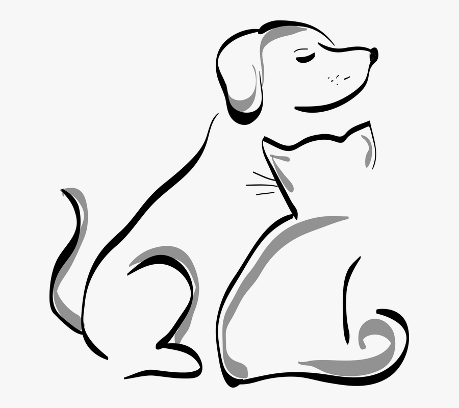 Dog And Cat Silhouette Clipart, Transparent Clipart