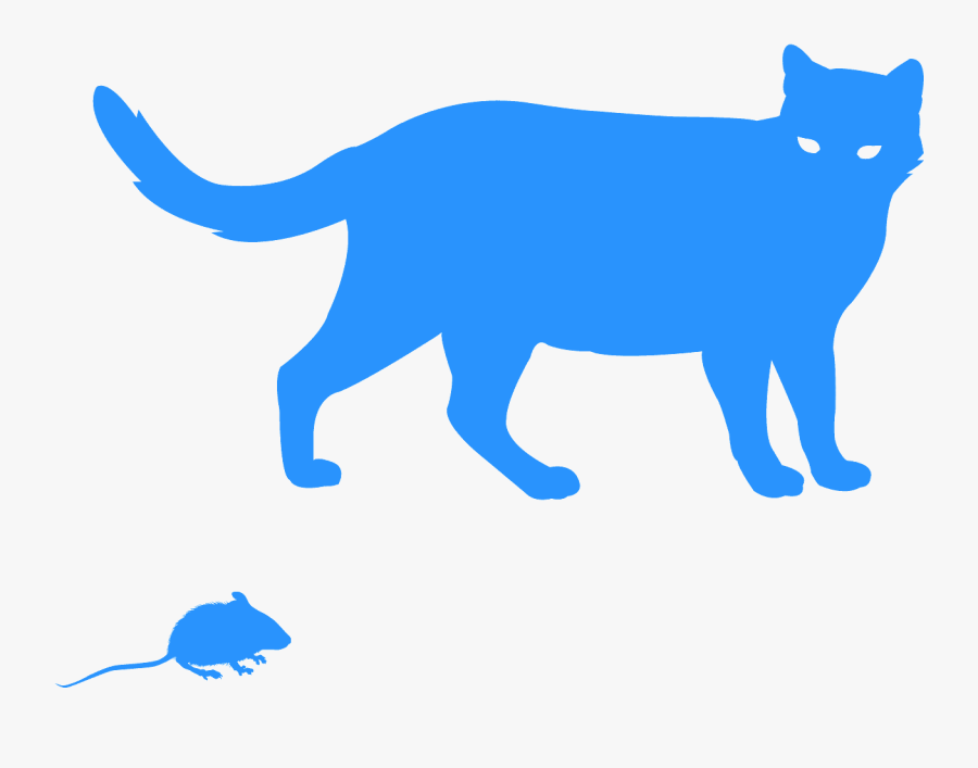 Blue Cat Silhouette, Transparent Clipart