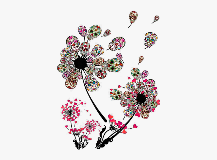 Dandelion Sugar Skulls Flower Sugar Skull Dandelion, Transparent Clipart