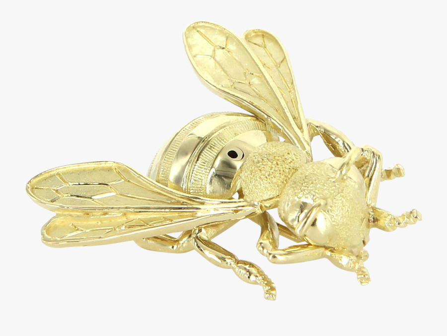 French Hallmarked Vintage Bumble Bee Insect Brooch - Membrane-winged Insect, Transparent Clipart