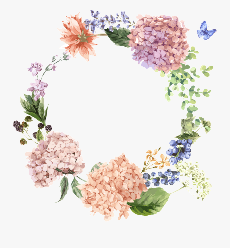 Transparent Hydrangea Png - Flowers Pink Circle, Transparent Clipart