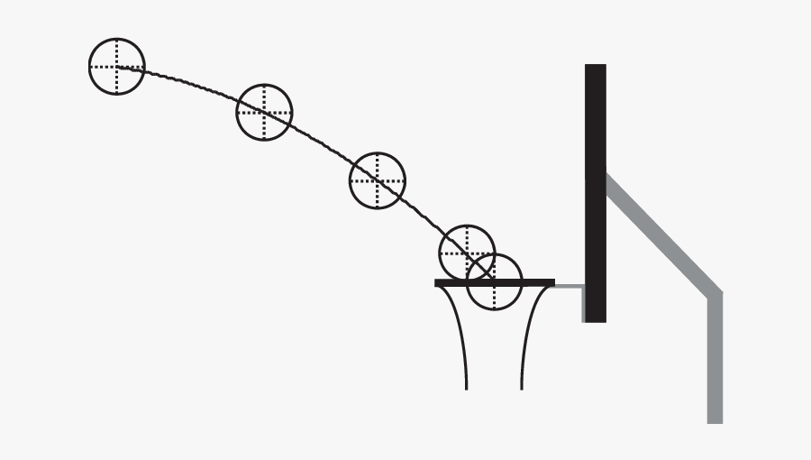 Side View Of The Basket And The Ball"s Trajectory When - Line Art, Transparent Clipart