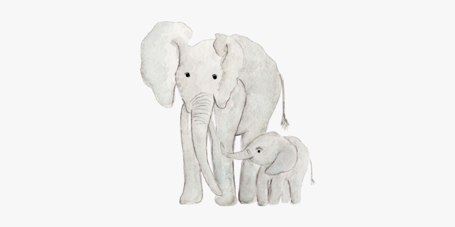 Clip Art Baby Elephant Watercolor - Baby Elephant Watercolor Transparent, Transparent Clipart