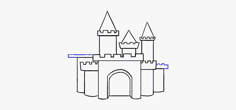 How To Draw Cartoon Castle - Castle Cartoon Drawing, Transparent Clipart