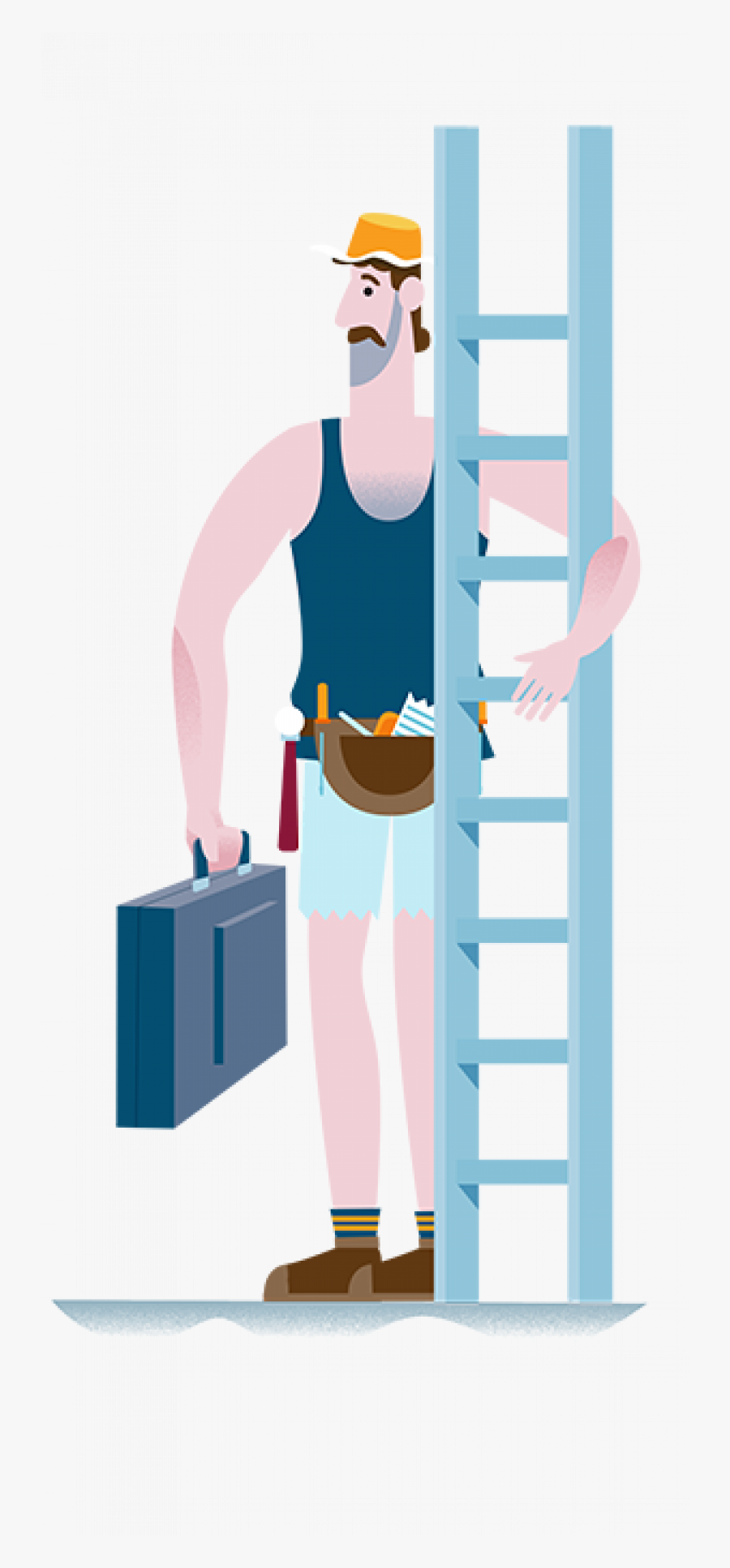 Builder Blue - Illustration, Transparent Clipart