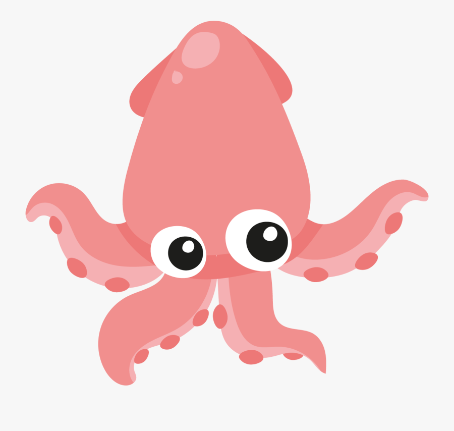 Squid - 海洋 生物 卡通 圖案, Transparent Clipart