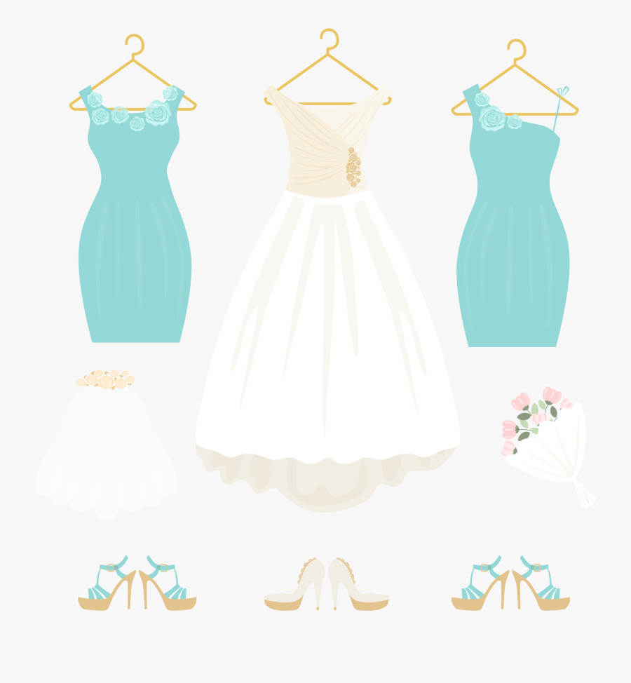 Exquisite Wedding Dress Clipart - Wedding Dress, Transparent Clipart