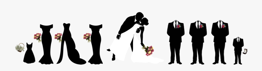 Wedding Party Silhouette Png, Transparent Clipart