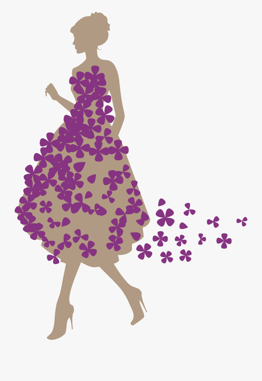 Transparent Woman In Dress Silhouette Png - Portable Network Graphics, Transparent Clipart