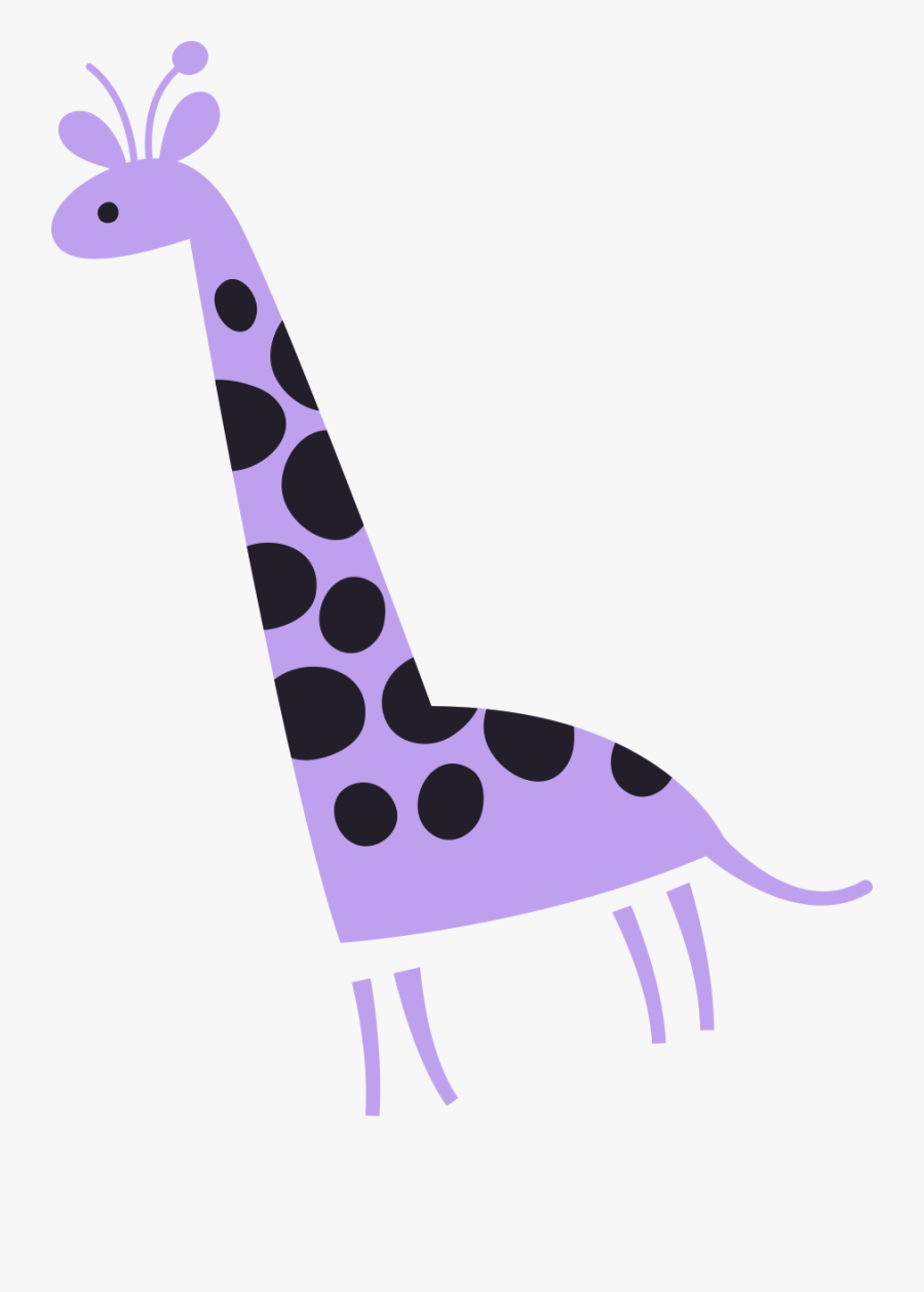 Purple Giraffes, Transparent Clipart