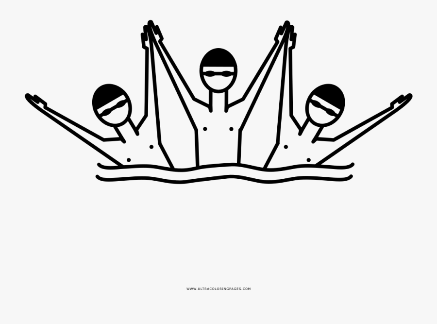 Synchronized Swimming Coloring Page, Transparent Clipart