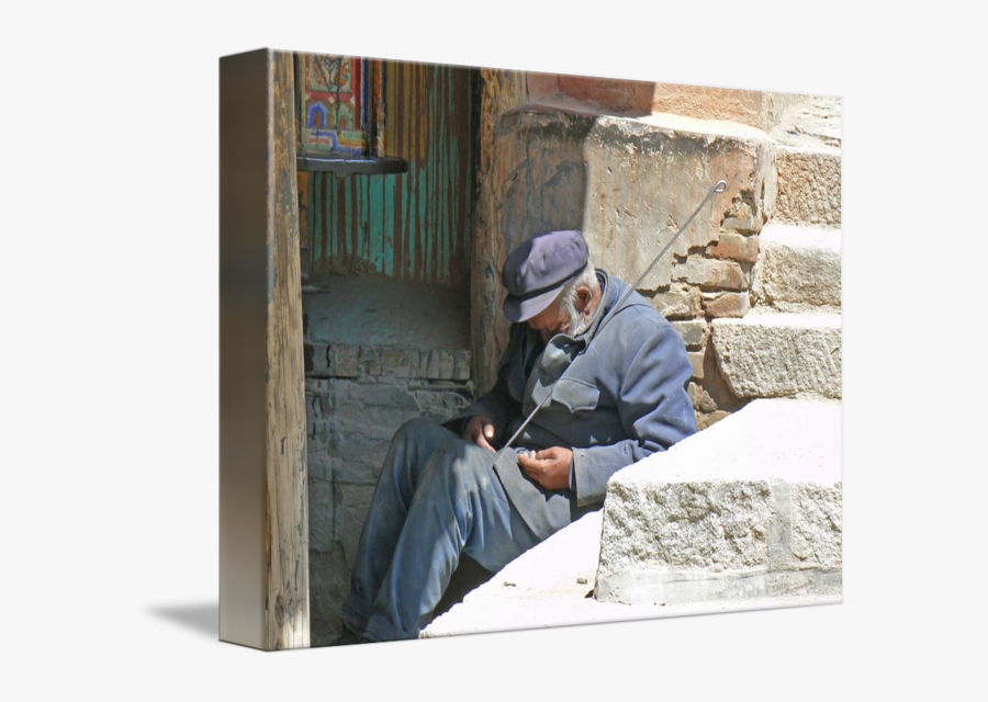 Clip Art Old Man Sleeping - Sitting, Transparent Clipart