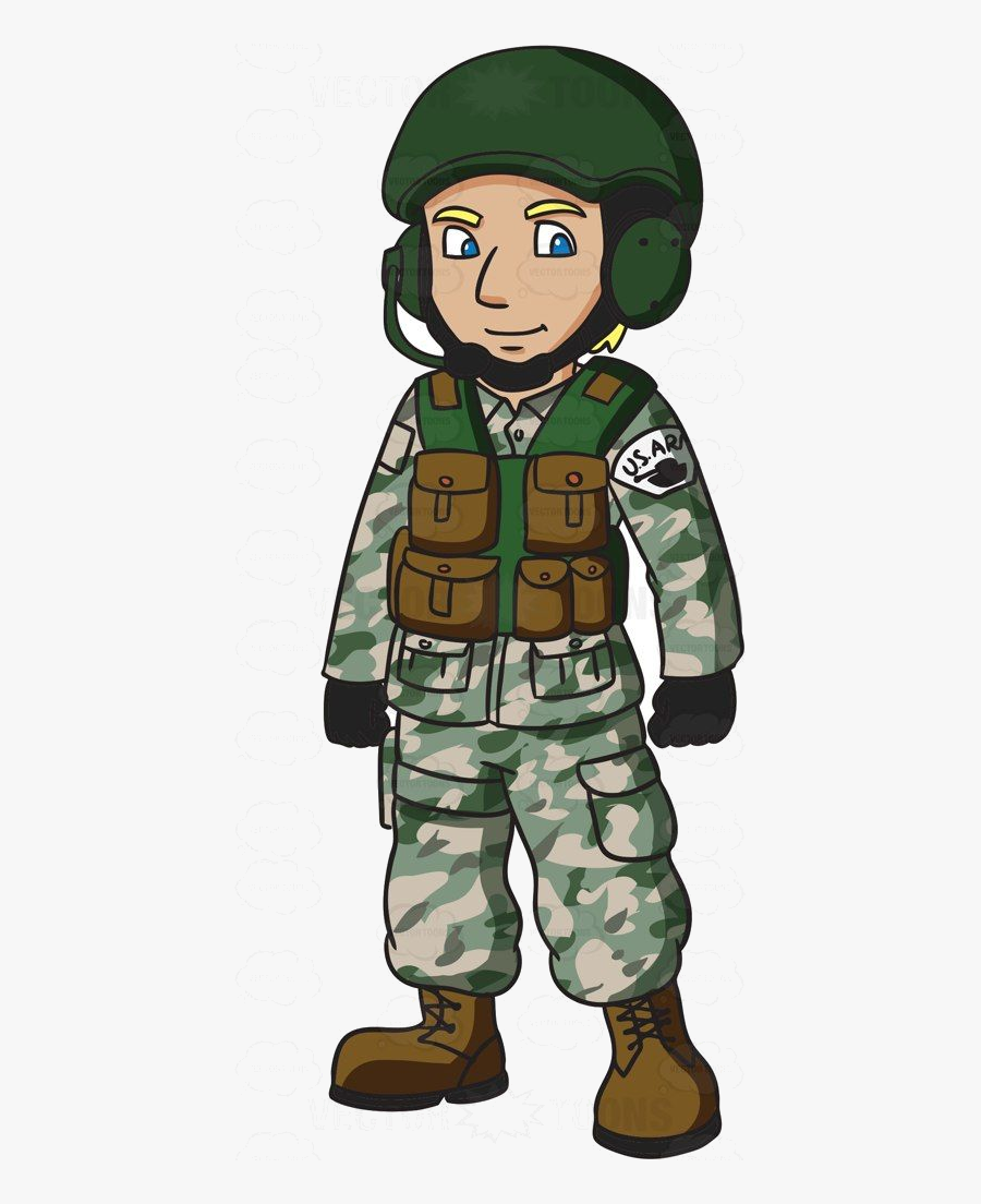 Soldier A Us Army Tank Operator Cartoon Clipart Vector - Army Man Clipart, Transparent Clipart