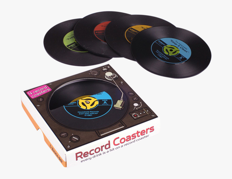Transparent 45 Record Png - Vinyl Record Coasters, Transparent Clipart