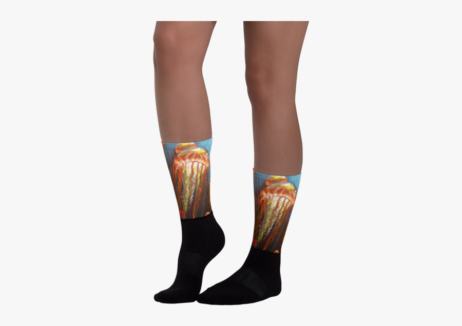 Rise Of The Jellies Black Foot Socks Socks - Kente Orange Socks, Transparent Clipart