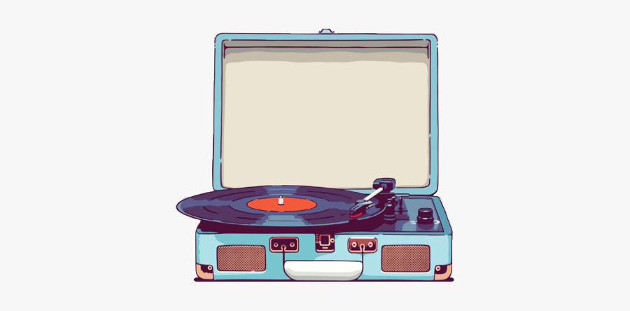 Vinylplayer Recordplayer Record Records Blueaesthetic - Blue Vinyl Record Player Sticker, Transparent Clipart