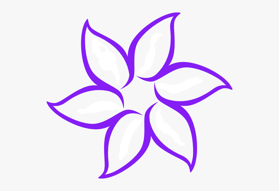 Purple Flower Outline Svg Clip Arts - Easy Simple Flower Drawings, Transparent Clipart