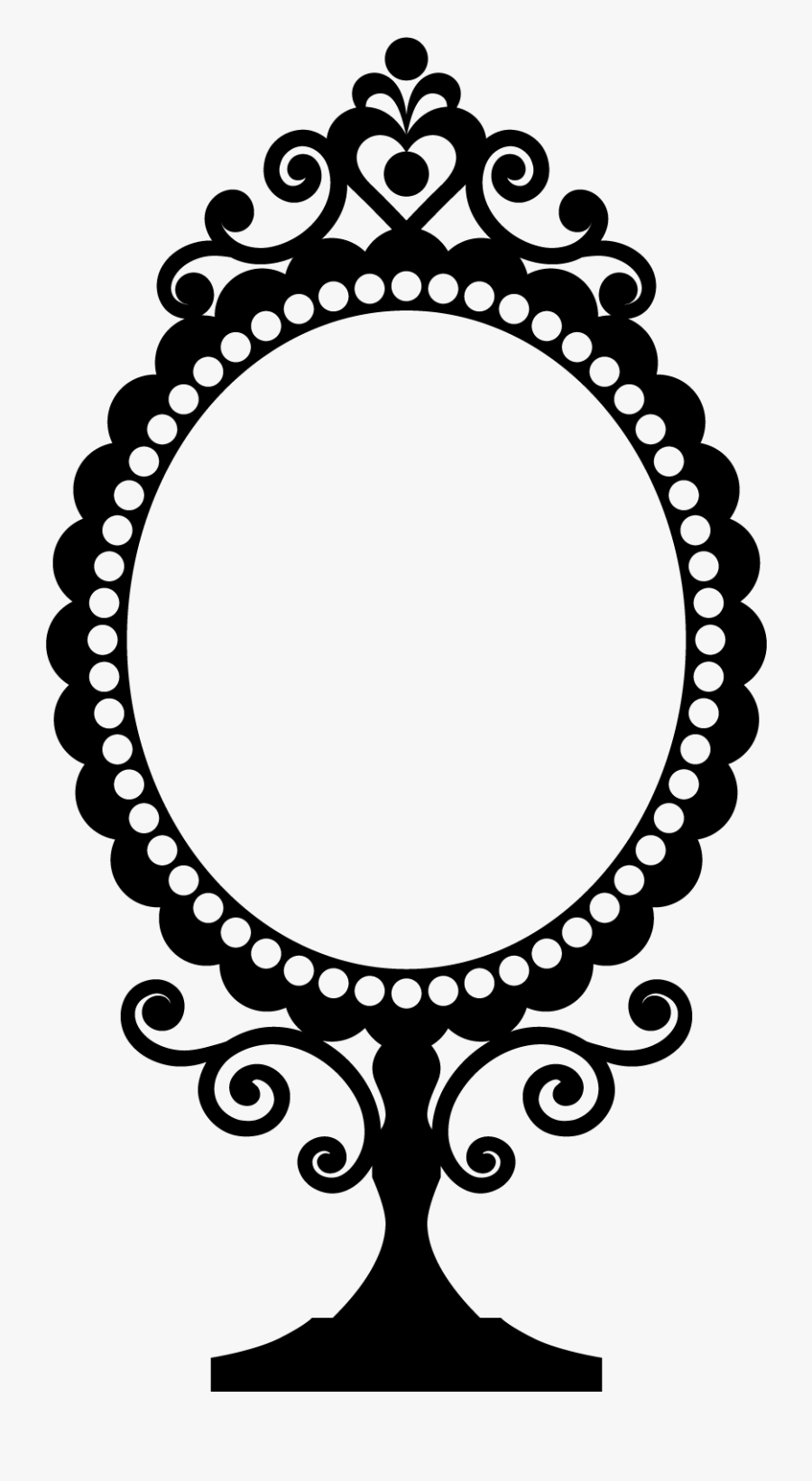 Plaque Clipart Oval Outline - Vintage Mirror Clipart, Transparent Clipart