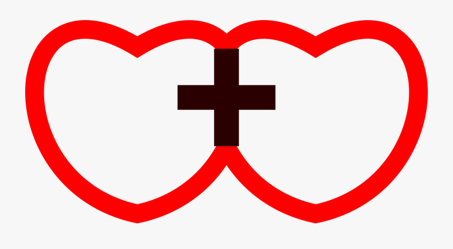 Hearts Love Photo Frame Free Picture - Cross Love Frame, Transparent Clipart