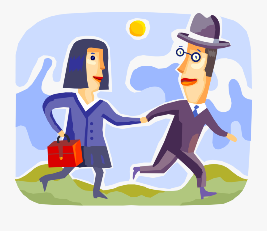 Workers In Workplace Romantic - Cartoon, Transparent Clipart