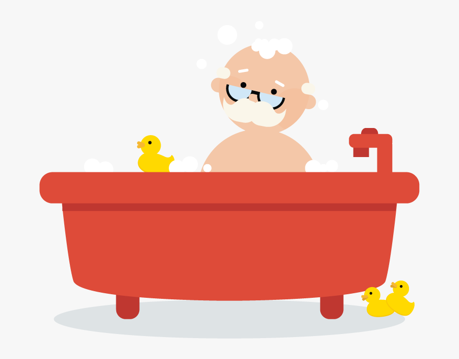 Person Taking A Bubble Bath - Cartoon, Transparent Clipart