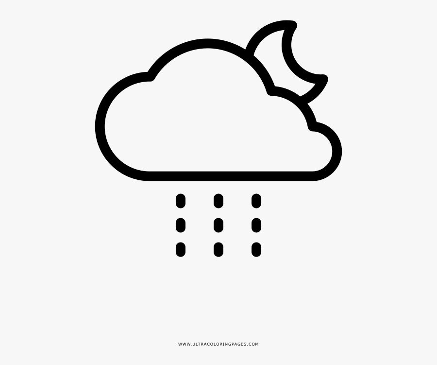 Rain Cloud Coloring Page - Clima Png Desenho, Transparent Clipart