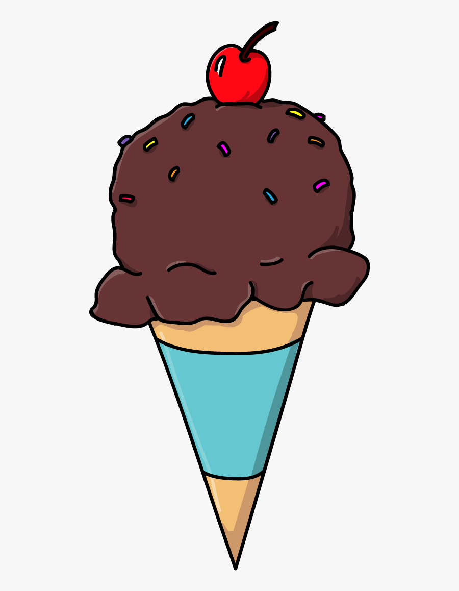 Chocolate Ice Cream Cone By Talking Dog - Chocolate Ice Cream Cone Clip Art, Transparent Clipart