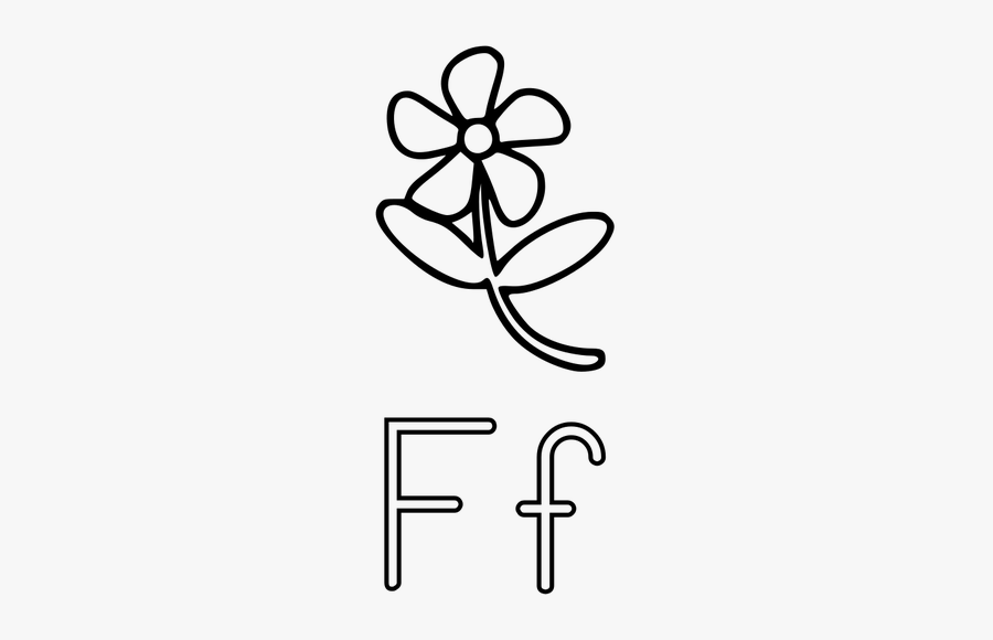 F Is For Flower Alphabet Learning Guide Vector Illustration - F Is For Flower Worksheet, Transparent Clipart