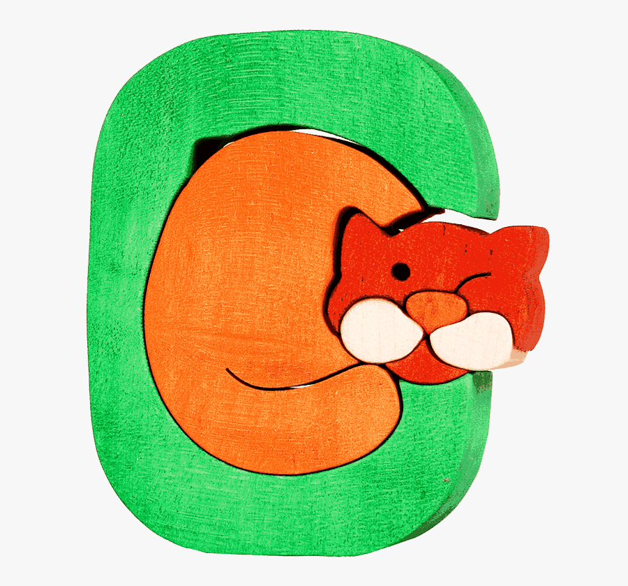 Puzzle De Madera Con Un Gato De Color Rojo En Barcelona - Cartoon, Transparent Clipart