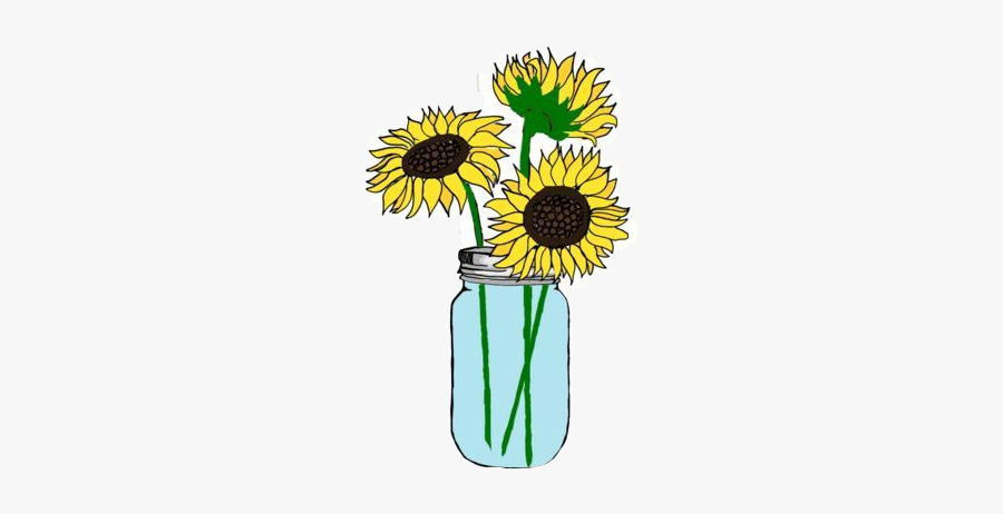 #flower #flowers #sunflower #yellowflower #yellow #aesthetic - Sunflower In A Jar Stickers, Transparent Clipart