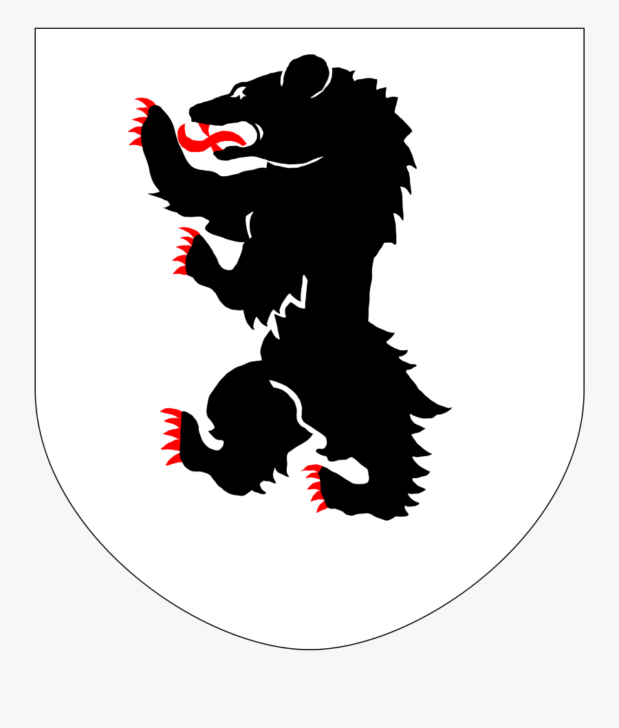 Heraldry Vector Banner - Medieval Shield Symbols Bear, Transparent Clipart