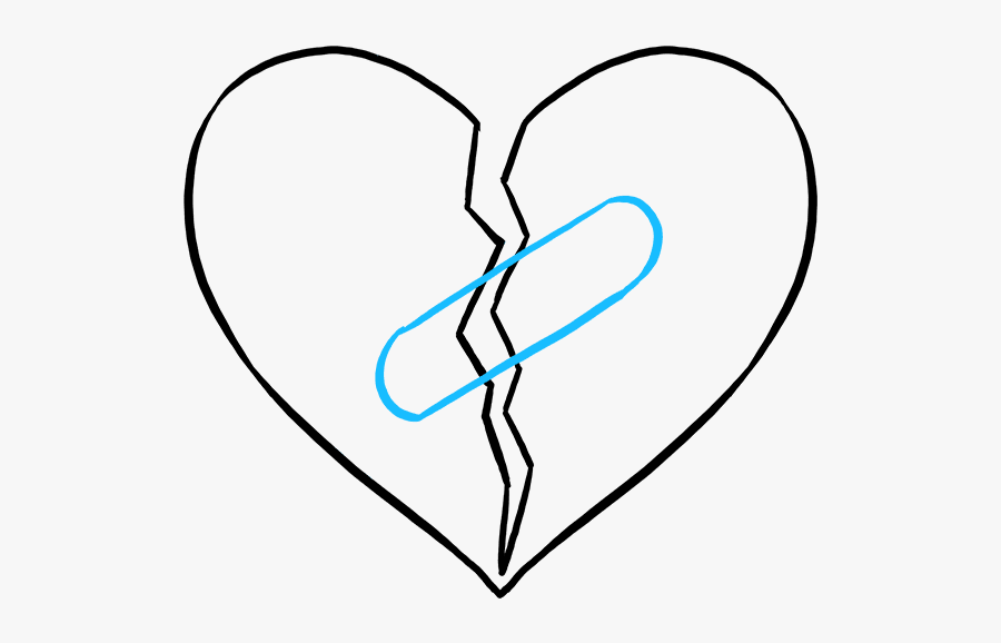 How To Draw Broken Heart - Easy Drawings Broken Heart, Transparent Clipart