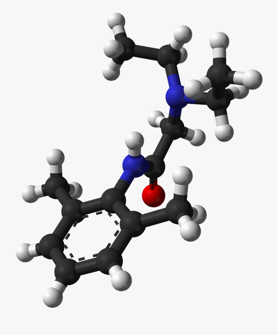 Lidocaine Molecule, Transparent Clipart
