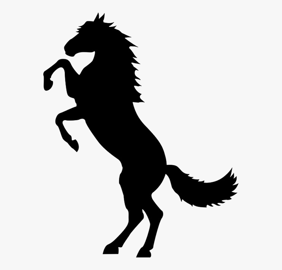 Mustang Rearing Stallion Stencil Silhouette - Horse Stencil, Transparent Clipart