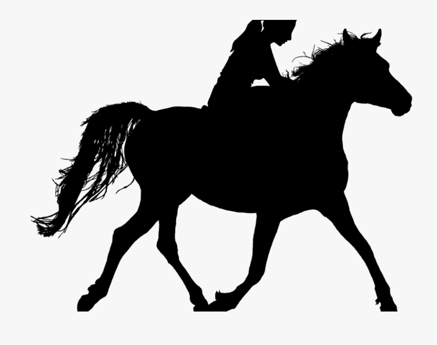 Woman And Horse Silhouette - Girl On Horse Silhouette, Transparent Clipart
