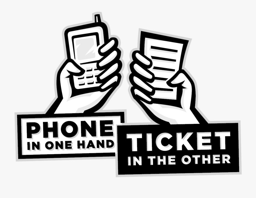 Cellphone-less Driver Ticketed For Talking On A Cellphone - Illinois Distracted Driving Awareness Week, Transparent Clipart