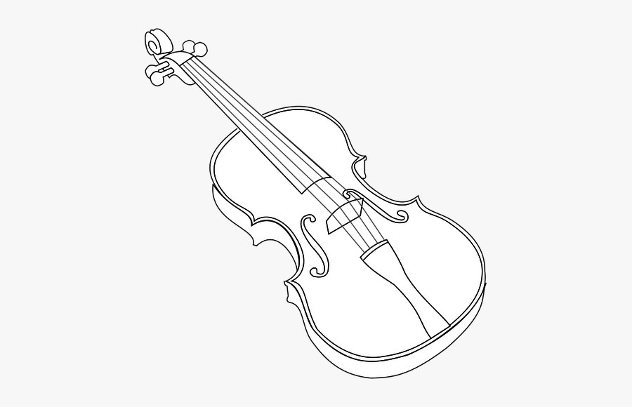 Contour Vector Image Of Violin - Colouring Pages Of Violin, Transparent Clipart