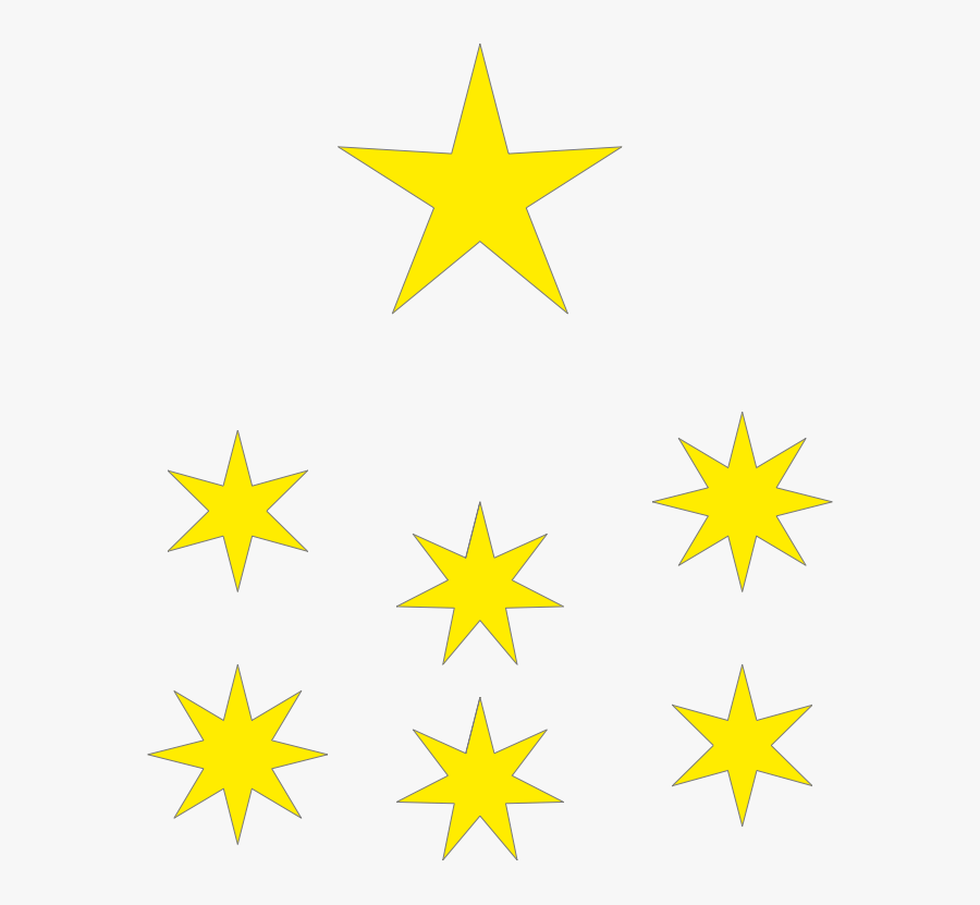 Twinkles - Australian Flag 6 Pointed Star, Transparent Clipart