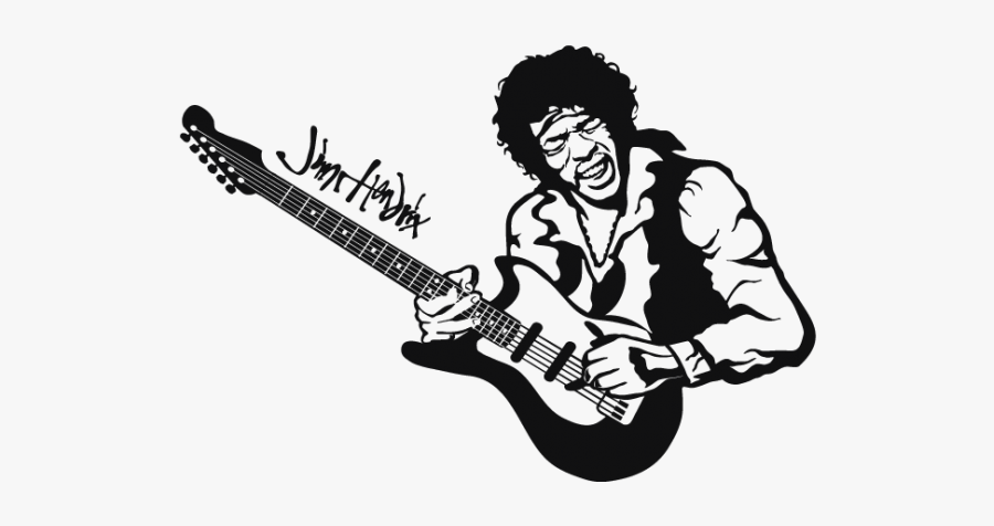 Wall Decal Sticker Guitarist Stencil - Stickers Jimi Hendrix, Transparent Clipart